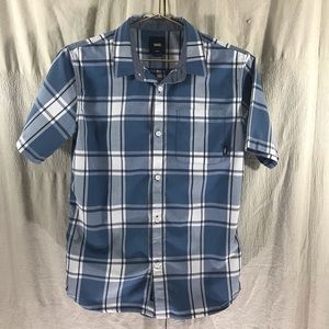 Vans Blue and White Plaid Button Up Shirt